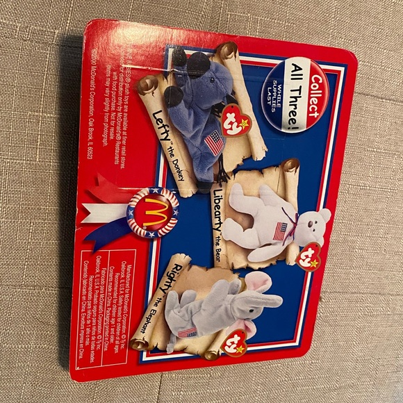 TY Beanie baby AMERICAN Trio-Lefty,Righty,Libearty - Picture 2 of 5